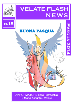 VELATE FLASH NEWS - Parrocchia S. Maria Assunta Usmate Velate