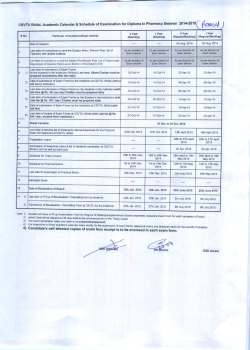 Diploma of Pharmacy (July-Dec 2014)