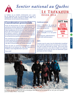 Le Trekkeur, hiver 2014 - Fédération québécoise de la marche