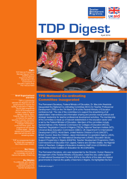 TDP DigestApril 2014 - Teacher Development Programme