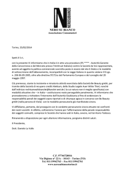 DIFFIDA IN  - Nero su Bianco
