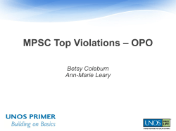 MPSC Top Violations – OPO