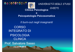 Corso integrato di Psicologia Clinica del Prof