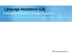 Language Assistance (LA)