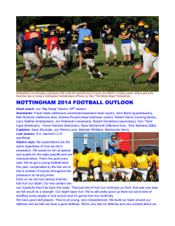 NOTTINGHAM 2014 FOOTBALL OUTLOOK