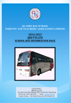 2014-2015 QBS PTA LTD SCHOOL BUS INFORMATION PACK