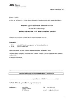Gruppo Ticino Azienda agricola Bianchi e i suoi vini bio sabato 11