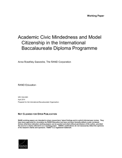 Academic Civic Mindedness and Model Citizenship in the