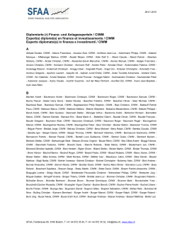 Diplomierte (r) Finanz- und AnlageexperteIn / CIWM Expert(e