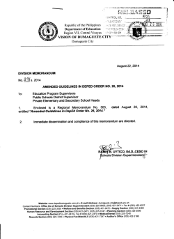 2 0 2014 - Official Website of DepEd, Division of Dumaguete City