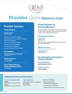 Provider Quick Reference Guide