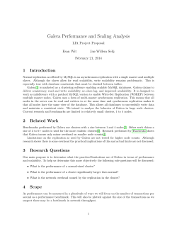 Galera Performance and Scaling Analysis