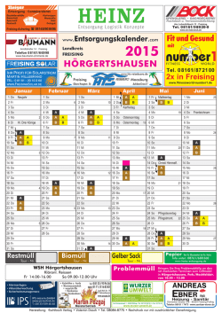 H&Ouml;RGERTSHAUSEN - Entsorgungskalender