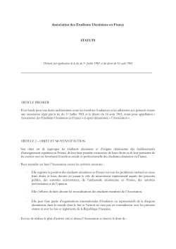 Statuts - Association des Etudiants Ukrainiens en France