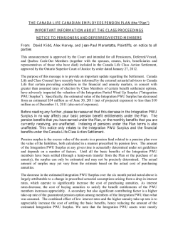 Notice to Pensioners and Deferred/Vested Members
