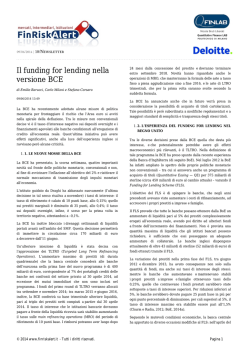 Il funding for lending nella versione BCE