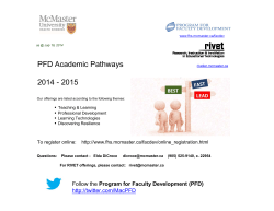 PFD Pathways Offerings 2014 - 2015