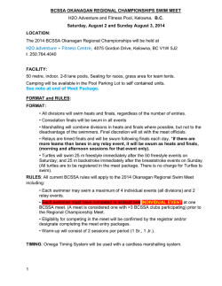 Meet Package - Salmon Arm Sockeyes Swim Club