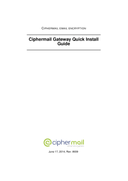 Ciphermail Gateway Quick Install Guide