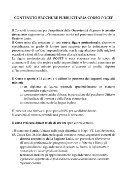 contenuto brochure pubblicitaria corso pogef