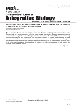 Investigation of mRNA expression of photosystem II D1 protein (psbA)