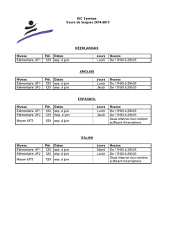 EIC Tamines Cours de langues 2014