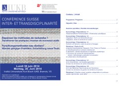 conférence suisse inter- et transdisciplinarité