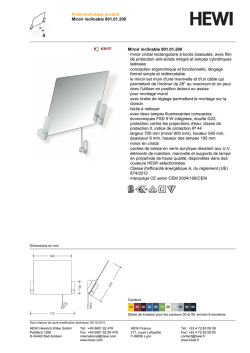 Fiche technique produit Miroir inclinable 801.01.200 Miroir