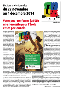 du 27 novembre au 4 d&eacute;cembre 2014