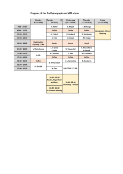 Program VITI School Aachen 2014 - Virtual Institute for Topological