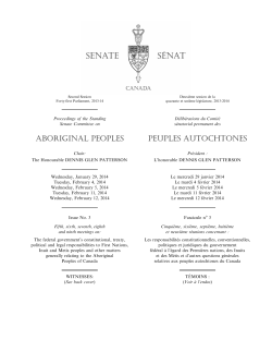 Proceedings of the Standing Senate Committee on Aboriginal