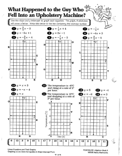 Graphing Practice (Upholstery Machine WS)