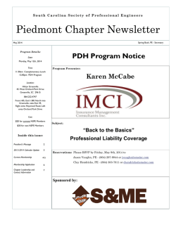 May 2014 - South Carolina Society of Professional Engineers