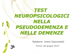 03. Test neuropsic pseudodemenza e demenze - I. Giacometti