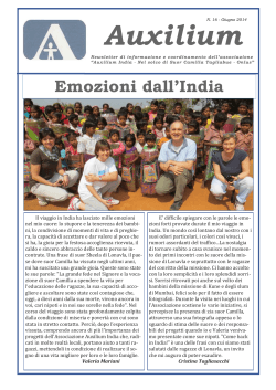 newsletter - Giugno 201 - Benvenuto in Auxilium India