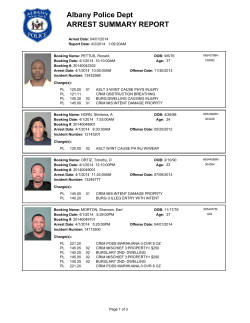 Albany Police Dept ARREST SUMMARY REPORT - albany