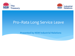 Pro-Rata Long Service Leave - Office of Industrial Relations