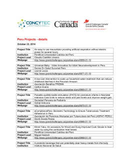 Peru Projects - details - Grand Challenges Canada