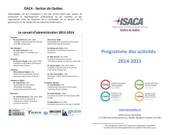 Calendrier des activités PDF
