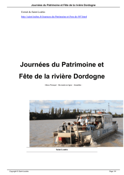 Journ&eacute;es du Patrimoine et F&ecirc;te de la rivi&egrave;re Dordogne - Saint