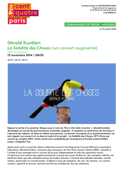 Gérald Kurdian La Solidité des Choses