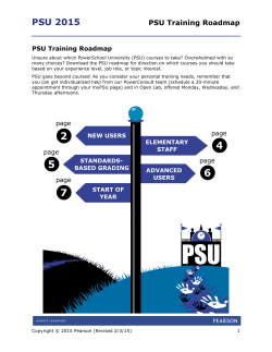 PSU Training Winter Roadmap