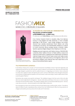 Press release Fashion Mix Exhibition