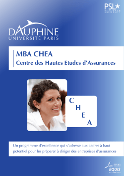 Le MBA CHEA - Formation continue