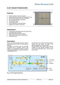 K-HC1 RADAR TRANSCEIVER Features Applications Description