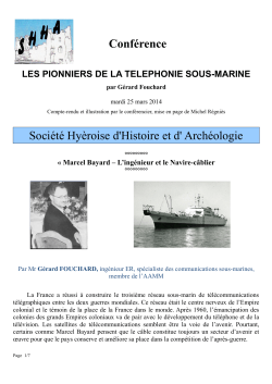 Les pionniers de la telephonie sous marine par Gérard Fouchard