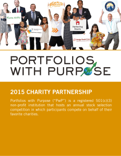 2015 CHARITY PARTNERSHIP - Portfolios with Purpose