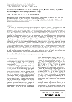 Diversity and distribution of chironomids (Diptera
