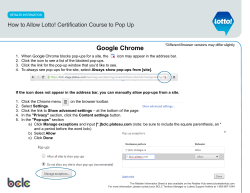 How to Allow Lotto! Certification Course to Pop Up
