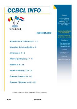 CCBCL Info Mai 2014 - Chambre de Commerce Belgo